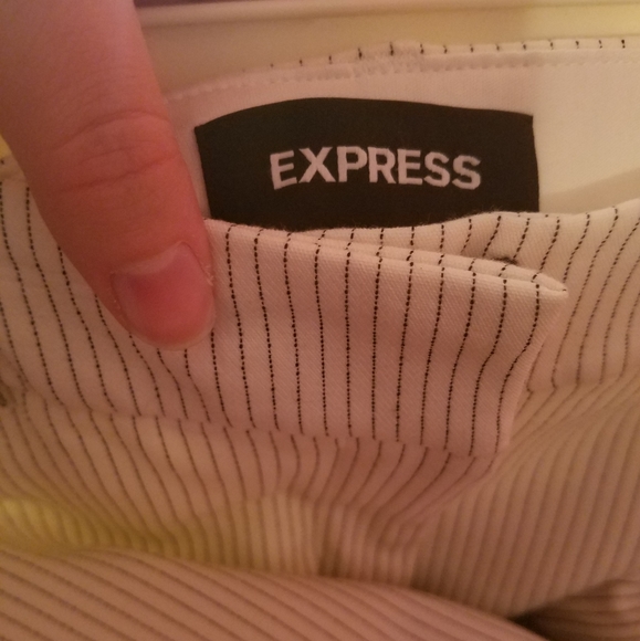 Express Women's Dress Pants White with Black Trouser High Rise Size 4R - Picture 3 of 7